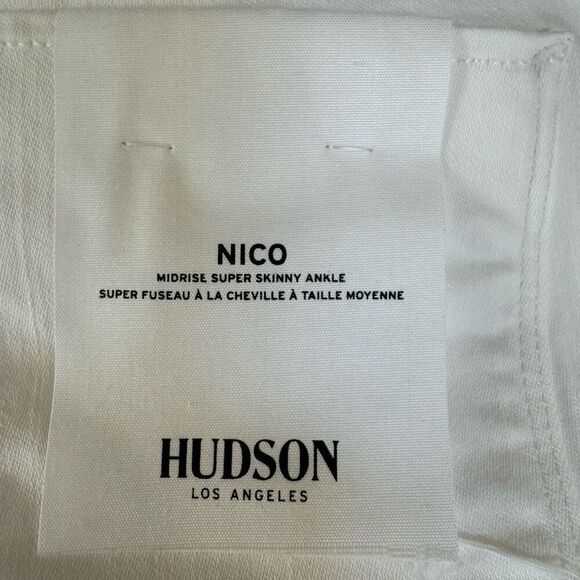 Hudson women’s midrise super skinny ankle white jeans size 26 - Picture 5 of 9